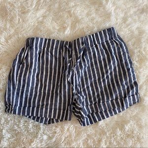 Blue and white cotton shorts